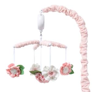 The Peanutshell Crib Mobile for Girls - Pink Musical Baby Crib Mobile with 12 Lullabies, Flower Baby Pink Floral Nursery Decor
