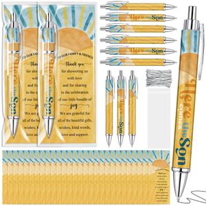 36 Sets Here Comes the Son Baby Shower Favors Bulk Includes 36 Rolling Paper Ballpoint Pens 36 Greeting Bookmarks for Boho Sun Birthday Gender Reveal Party Game Prize Party Favors Return Gifts