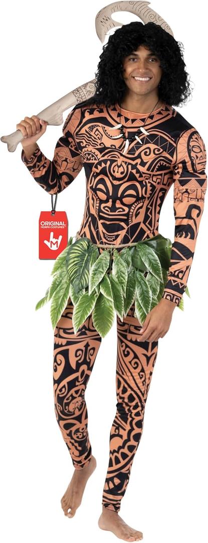 Morph Maui Costume for Men, Hawaiian Tattoo Costumes, Maui Costume Adult, Fancy Dress For Adults, Adult Halloween Costumes (Large)