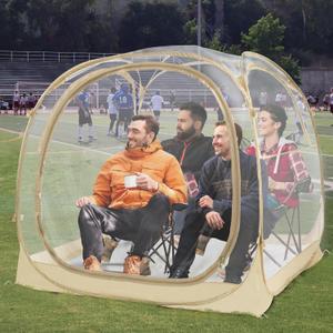 EighteenTek Pod All Weather Sports Tent with Sealed Floor - Instant Tent Shelter - Outdoor Bubble Tent - Rain Tent Camping Sun Shelter Pop Up Clear, Patent Pending for Sports Events Fishing Cheering
, Color (Yellow), 67 x 67