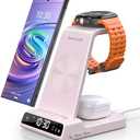 Wireless Charger for Samsung Charging Station, 3 in 1 Android Phone Wireless Charger for Samsung Galaxy S24 Ultra/S23 Ultra/Z Flip 5/Fold 5/Buds, Charger for Galaxy Watch 7/6/5/4/3(for Samsung Only)