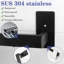 5 Pieces Self Adhesive Bathroom Hardware Set-SUS304 Stainless Steel-Towel Rack Set Include 24Towel Bar+Toilet Paper Holder+3 Towel/Robe Hooks Bathroom Accessory Towel Bar Set (Black, 24 in)