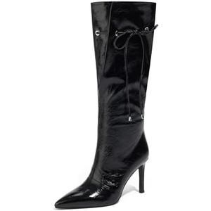 Tasteall Fold Over Boots for Women, Wide Calf Slouchy Boots, Chunky Platform Boots with Mid Calf Size 9.5