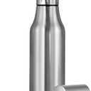 OlBuWa Stainless Steel Oil Dispenser Bottle - 1000ML Leak-Proof Oil Container for Kitchen, Olive Oil & Cooking Liquids-34Oz (33.8 Ounces, Silve)