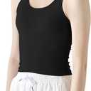 sphinx cat Ribbed Workout Short Racerback Tank Tops for Women with Built in Bra (8, Black)