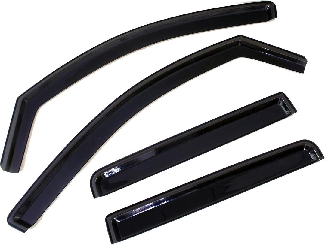 Set of 4 Sun Rain Vent Window VRS Compatible with 2004-2015 Titan Cab