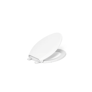 KOHLER 4636-RL-0 Cachet ReadyLatch Elongated Toilet Seat, Quiet-Close Lid, Contoured Seat, Grip-Tight Bumpers and Installation Hardware, White, 18.04"L x 14.18"W
