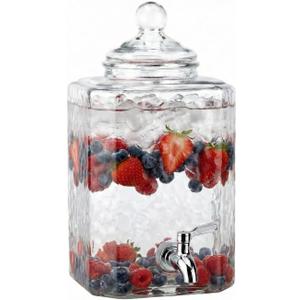 Style Setter Homestead Beverage Dispenser Cold Drink Dispenser w/ 2.5-Gallon Capacity Glass Jug, Leak Proof Acrylic Spigot Great for Parties, Weddings & More