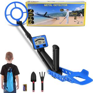 Dmyond Metal Detector for Kids - 7.6" Waterproof Coil with LCD Display, Lightweight Gold Detector Kit, 3 Modes, Beach Metal Detector for Boys & Girls Ages 8-12 (Blue)