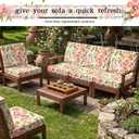 Newwiee 12 Pcs Patio Cushion Covers Outdoor Stretch Sofa Couch Cover Replacement Couch Slipcover Sofa Seat Chair Porch Patio Furniture Protector, Flexibility Washable(Colorful,Vivid Floral Leaf)