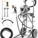 InoKraft MaXpray M3 Cart Airless Paint Sprayer, 3300 PSI 0.33 GPM | Thinning-free latex & acrylic spraying; large projects; 2×25 ft hoses, 18" extension, 515 tip & Flush-Ease Valve