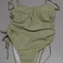 Women's Sexy One Piece Bathing Suit Tummy Control Swimsuit (Medium, S02 Matcha Green)