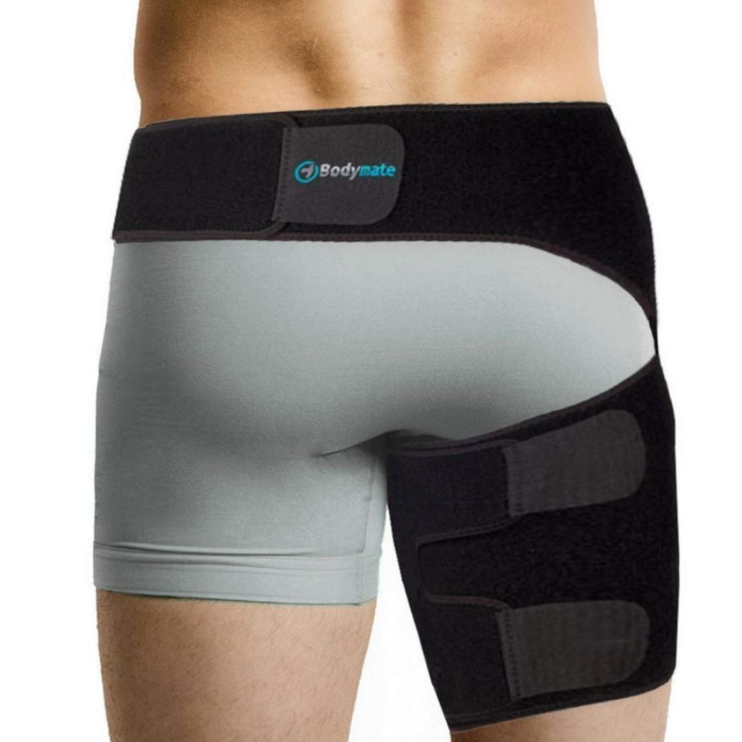 Bodymate Adjustable Hip Brace - Sciatica Pain Relief Belt for Men and Women | Sacroiliac Support for Sciatic Nerve Pain, Groin, Hamstring, Joints, Pulled Muscles, Hip Arthritis (Medium, Hip 32-44 Inches)
