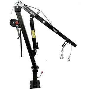 Hydraulic Pickup Truck Crane with Hand Winch,2000 LBS Capacity,360Swivel Truck Jib Engine Hoist Crane,Davit Crane,44.09to 57.48Working Boom Range,for Lifting Workshops,Construction,Agriculture