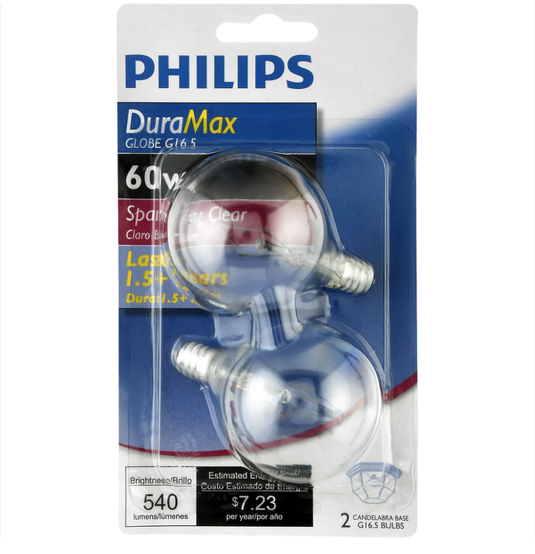 Philips Light Bulbs, Globe, Sparkling Clear, 60 Watts