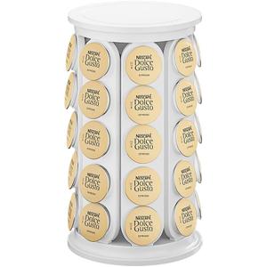 Soleebee Coffee Pod Carousel Holder Coffee Capsule Storage Organizer Compatible with 40 Keurig K-Cup Pods, Home or Office Kitchen Counter Organizer (White)