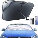 [2024 Upgrade] Car Windshield Sunshade Double Layer Umbrella-Hidden Umbrella Stand Foldable Visor for Auto Sedans, SUV, Truck