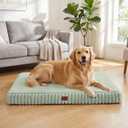 Orthopedic Dog Bed for Large Dog, Waterproof Pet Bed,Non-Slip Bottom and Egg-Crate Foam with Removable Washable Cover Crate Bed,Green,36"x27"x3"