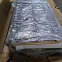 Rolanstar Queen Bed Frame with LED Lights and Charging Station, Upholstered Bed with Drawers, Wooden Slats, Noise Free, Easy Assembly, Dark Gray (Grey)