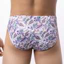 Malowinda Men's Spandex Low Rise Printed Bikini Briefs Underwear XXL