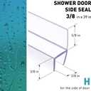 4PCS 3/8" X 39" Shower Door Seal Strip