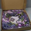 Sggvecsy Lavender Wreath for Front Door 22 Inch - Purple Daisy Spring Summer Artificial Wild Flower Greenery Leaves for All Seasons - Farmhouse Home Wall Indoor Outdoor Window Decor