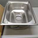 Outdoor Garden Sink Single Trough For Washing, Small Stainless Steel Utility Kitchen Hand Basin Station Sink Tub with Storage Shelve and Faucet, for Restaurant, Bar, Laundry, Garage, Backyard(54*40*75 (54*40*75cm/21.2*15.7*29.5in)