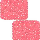 Bligli Pebble Sink Mat for Stainless Steel/Ceramic Sinks, PVC Eco-Friendly Sink Protectors Mats for Bottom of Kitchen Sink, Dish Drying Mat for Dishes and Glassware, 15.7 x 11.8 inch, Red