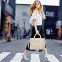 I IHAYNER Puffer Tote Bag for Women Lightweight Top Handle Handbag Large Shoulder Bag with Zipper for Travel Work