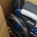 Drive Medical Blue Streak Lightweight Wheelchair - Portable Folding Mobility Aid - Swing-Away Footrests - Desk Arms - Durable Steel Frame - Easy Transport & Storage - 18-Inch Seat