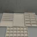 Velvet Jewelry Drawer Organizer Trays Large Beige Stackable Jewelry Storage Inserts Set, 4-Layer Jewelry Tray Set for Earrings, Rings, Necklaces, Bracelets with Removable Dividers for Dresser, Vanity (Expanded (Magazine Size))