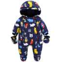 JiAmy Baby Hooded Romper Snowsuit with Gloves Booties Winter Outfits 9-12 Months