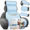 The Adjustable Large Back Pillow for Bed Sitting Up-Ergonomic Back, Neck, and Lumbar Support Pillow-Reading Pillow-Bed Pillow for Sitting Up - Perfect for Elderly, Pregnant Women, and Kids. (Blue+ dark Gray)