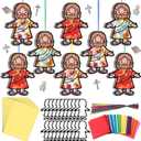 Motipuns 32 Sets Easter Jesus Ornaments Craft Kit, Religious Christian DIY Jesus Loves You Suncatchers Gift Stained Glass Effect with Tissue Paper Window Art for Sunday School Church VBS Decor