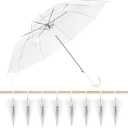 8 Clear Wedding Umbrellas Bulk, High-Visibility Transparent Rain Umbrella, Firm and Durable, Easy Operation, Large Clear Umbrella for Wedding Bride Groom Photography Golf Outdoo