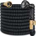 100 ft Garden Expandable Hoses - New Upgrated 2026 Flexible Water Hose - Kink-less Car Wash Pipes with Solid Brass Connector, Leakproof Lightweight Expanding Hoses for Yard,Outdoor
