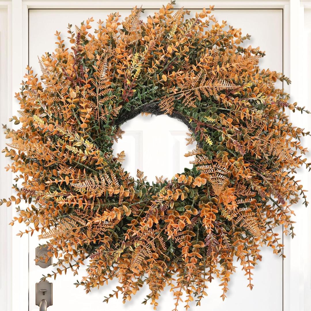 28" Fall Wreath for Front Door, Large Artificial Autumn Decor