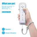 TIANHOO Remote Controller for Wii & Wii U, with Silicone Case and Wrist Strap, 2 pack (White)
