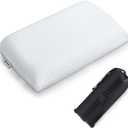 Vekkia Travel Pillow, Memory Foam Pillow Compressible Camping Pillow with Washable Cover,Ergonomic Supportive Pillow for Sleeping Ideal for Adults Kids Travel, Hiking, Airplane and Car-S (White)