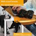 Portable Waist Fan Detachable Dual-Fan Combination Turbo Technology10000 mAh 5-Speed 13000RPM Clip On Belt Wearable Personal Neck Fan for Traveling Outdoor Jobsite Camping (BLACK)