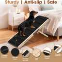 Dog Ramp for Bed - Foldable Small Medium Dog Ramp for Couch - 6 Adjustable Height from 13" to 22" - Stairs with High Traction Mat& Platform - Wooden Ramp for Dogs to Get on Bed Couch Car Up to 110LB