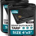TARPAL Waterproof tarp 4x5 Feet2Pack Black Heavy Duty tarp 14mil polyethylene tarps Multifunctional TarpaulinSnow or UV Protection,Suitable for Outdoor Furniture, awnings,Roofs,Tents tarps Cover, 4x5 Feet-Finished size