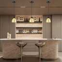 3 Pack 1 Light Industrial Hanging Indoor 6" Mini Kitchen Island Pendant Ceiling Light Fixtures,Black Brushed Bronze Finish for Bar Dining Room Corridor Living Room (Black Gold 6" Shade Cord)