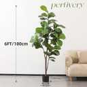 Pertivery Artificial Fiddle Leaf Fig Tree 6ft, Large Faux Plant Fake Ficus lyrata Silk Trees with Pot for Indoor Outdoor House Living Room Office Home Decor