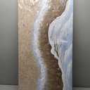 Trogonup Large Coastal Canvas Wall Art for Living Room 20x40 Inch Hand Painted White Ocean Textured Seascape Oil Painting Beach Artwork for Bedroom Office Home Decor Ready to Hang