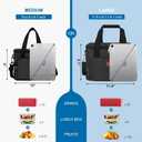 Femuar Lunch Bags for Women/Men, Insulated Lunch Bag for Work Office Picnic - Large Lunch Cooler Bag Leakproof Lunch Box with Adjustable Shoulder Strap for Adults - Charcoal(15L)