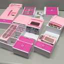 64 PCS Pink Kitchen Toys with Lights Sounds|Mini Kitchen House Furniture Sets for Kids Ages 4-8|Doll Playset Toys for Toddlers 3-5|Birthday Gifts for 3 4 5 6 7 8 Old Girls