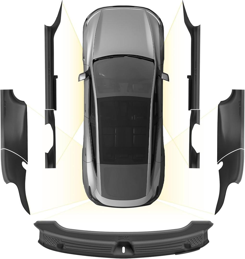 3W Tesla Model Y Juniper 9PCS Door Sill Protector 2025 2026 Only for 5 Seat Front & Rear, Rear Bumper, Trunk Sill Protector, Door Entry Guard, Anti-dust Cover, Edge Guards, Juniper Model Y Accessories
