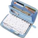 Cash Envelope Wallet Azure All in One Budget System with 12x Tabbed Cash Envelopes, 12x Monthly Budget Cards,1x Yearly budget planner sheet Complete Money Organizer Set for Cash