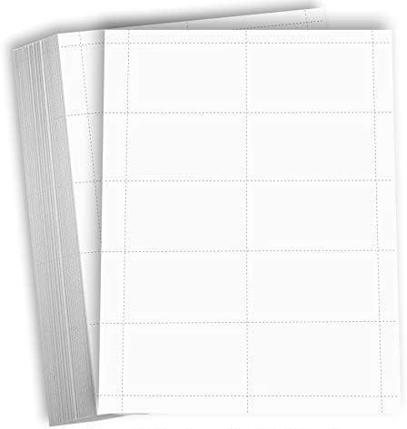 Hamilco Blank Business Cards Card Stock Paper White Mini Note Index Perforated Cardstock for Printer Heavy Weight 80 lb 3 1/2 x 2" 100 Sheets 1000 Cards
